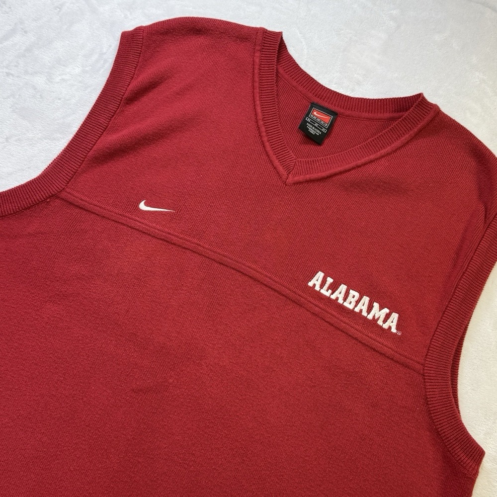 Nike Team Alabama Crimson Tide Sweater Vest Men's Medium Red V-Neck NCAA